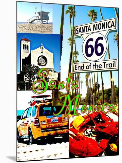 Visit Santa Monica 4-Victoria Hues-Mounted Giclee Print