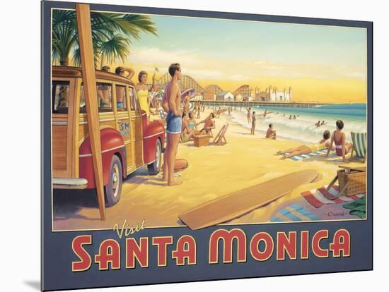 Visit Santa Monica-Kerne Erickson-Mounted Art Print