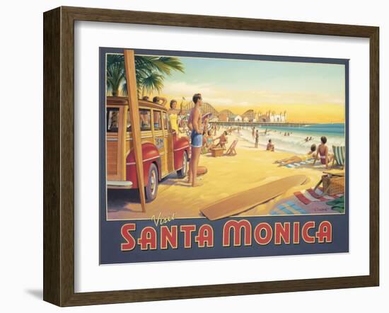 Visit Santa Monica-Kerne Erickson-Framed Art Print