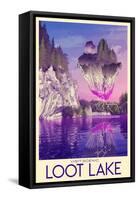 Visit Scenic Loot Lake-null-Framed Stretched Canvas