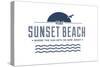 Visit Sunset Beach - Where the sun sets on New Jersey (White)-Lantern Press-Stretched Canvas