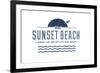 Visit Sunset Beach - Where the sun sets on New Jersey (White)-Lantern Press-Framed Art Print