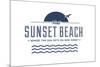 Visit Sunset Beach - Where the sun sets on New Jersey (White)-Lantern Press-Mounted Art Print