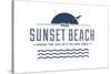 Visit Sunset Beach - Where the sun sets on New Jersey (White)-Lantern Press-Stretched Canvas