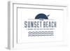 Visit Sunset Beach - Where the sun sets on New Jersey (White)-Lantern Press-Framed Art Print