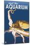 Visit the Aquarium, Octopus Scene-Lantern Press-Mounted Art Print