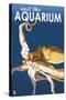 Visit the Aquarium, Octopus Scene-Lantern Press-Stretched Canvas