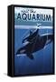 Visit the Aquarium, Orca and Calf-Lantern Press-Framed Stretched Canvas