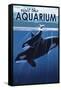 Visit the Aquarium, Orca and Calf-Lantern Press-Framed Stretched Canvas