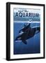 Visit the Aquarium, Orca and Calf-Lantern Press-Framed Art Print