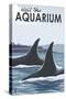 Visit the Aquarium, Orca Fins-Lantern Press-Stretched Canvas