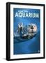 Visit the Aquarium, Sea Otter Scene-Lantern Press-Framed Art Print
