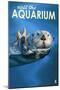 Visit the Aquarium, Sea Otter Scene-Lantern Press-Mounted Art Print
