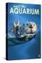Visit the Aquarium, Sea Otter Scene-Lantern Press-Stretched Canvas