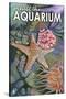 Visit the Aquarium, Tidepool Scene-Lantern Press-Stretched Canvas