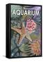 Visit the Aquarium, Tidepool Scene-Lantern Press-Framed Stretched Canvas