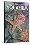 Visit the Aquarium, Tidepool Scene-Lantern Press-Stretched Canvas