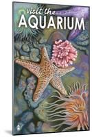 Visit the Aquarium, Tidepool Scene-Lantern Press-Mounted Art Print