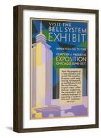 Visit the Bell System Exhibit Poster, Chicago World's Fair, 1935-null-Framed Giclee Print