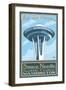 Visit the Space Needle, Seattle, Washington-Lantern Press-Framed Art Print