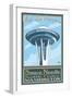 Visit the Space Needle, Seattle, Washington-Lantern Press-Framed Art Print