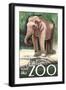 Visit the Zoo, Asian Elephant-Lantern Press-Framed Art Print