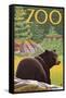 Visit the Zoo, Bear in the Forest-Lantern Press-Framed Stretched Canvas