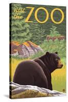 Visit the Zoo, Bear in the Forest-Lantern Press-Stretched Canvas