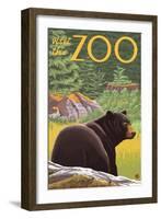 Visit the Zoo, Bear in the Forest-Lantern Press-Framed Art Print