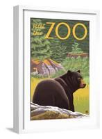 Visit the Zoo, Bear in the Forest-Lantern Press-Framed Art Print