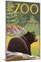 Visit the Zoo, Bear in the Forest-Lantern Press-Mounted Art Print