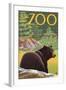 Visit the Zoo, Bear in the Forest-Lantern Press-Framed Art Print