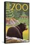 Visit the Zoo, Bear in the Forest-Lantern Press-Framed Stretched Canvas