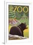 Visit the Zoo, Bear in the Forest-Lantern Press-Framed Art Print