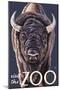 Visit the Zoo, Bison Up Close-Lantern Press-Mounted Art Print