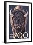 Visit the Zoo, Bison Up Close-Lantern Press-Framed Art Print