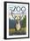 Visit the Zoo, Caribou Front View-Lantern Press-Framed Art Print