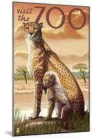 Visit the Zoo, Cheetah View-Lantern Press-Mounted Art Print