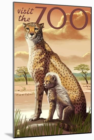 Visit the Zoo, Cheetah View-Lantern Press-Mounted Art Print