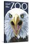 Visit the Zoo, Eagle Up Close-Lantern Press-Stretched Canvas