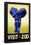 Visit The Zoo - Elephant Charging-null-Framed Poster