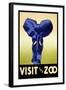 Visit the Zoo - Elephant Charging-Lantern Press-Framed Art Print