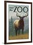 Visit the Zoo, Elk Solo-Lantern Press-Framed Art Print