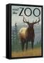 Visit the Zoo, Elk Solo-Lantern Press-Framed Stretched Canvas