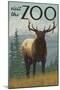 Visit the Zoo, Elk Solo-Lantern Press-Mounted Art Print