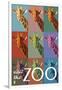 Visit the Zoo, Giraffe as Pop Art-Lantern Press-Framed Art Print