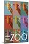 Visit the Zoo, Giraffe as Pop Art-Lantern Press-Mounted Art Print