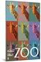 Visit the Zoo, Giraffe as Pop Art-Lantern Press-Mounted Art Print