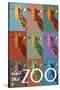 Visit the Zoo, Giraffe as Pop Art-Lantern Press-Stretched Canvas