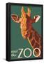 Visit The Zoo, Giraffe Up Close-null-Framed Poster